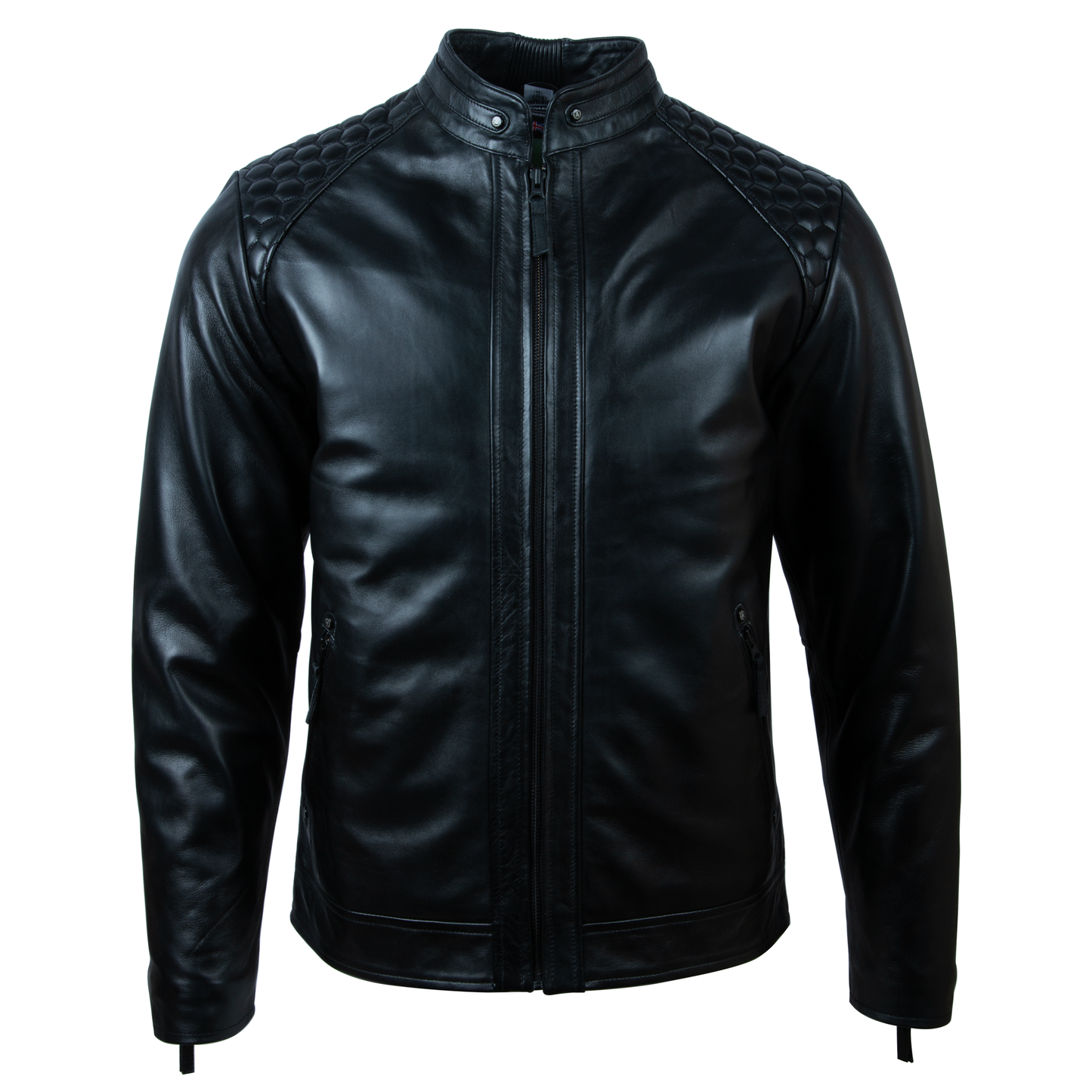 K0B4 Men’s Hex Honeycomb Biker Jacket - Black