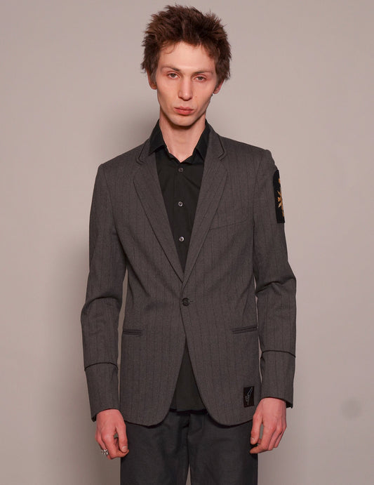ST Striped Grey Wool Blazer