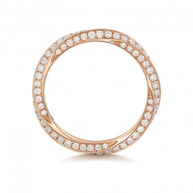 Wedding Band 18ct Rose Gold Diamond Twist Ring WQ278R