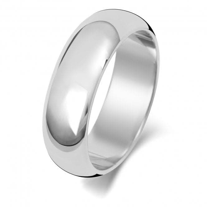 Wedding Band 18K D Shape 6mm Wedding Ring WQ106WUL/I