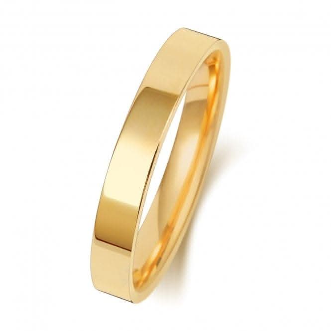 Wedding Band 18K Flat Court 3mm-1.7 Wedding Ring WQ123H/I