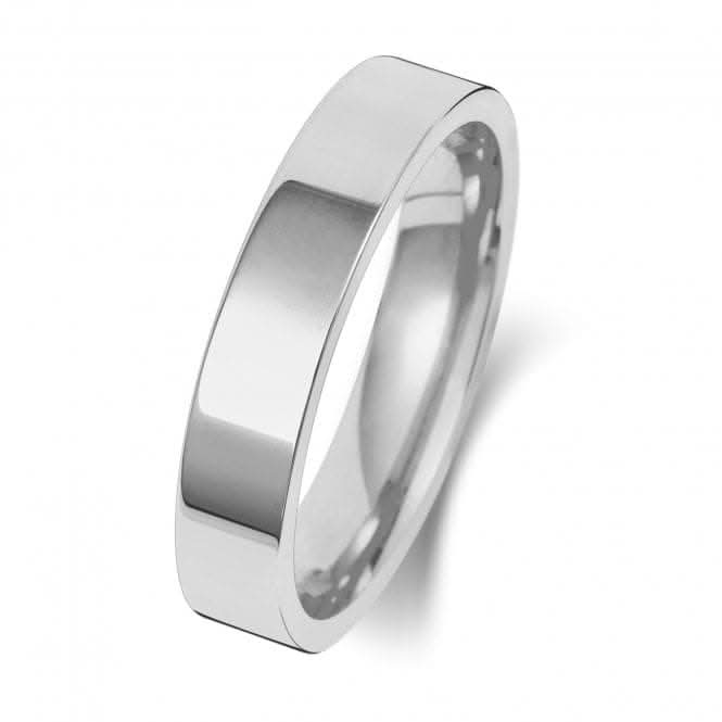 Wedding Band 18K Flat Court 4mm-1.75 Wedding Ring WQ124WH