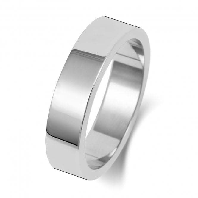 Wedding Band 18K Flat Flat 5 mm-1.75 Wedding Ring WQ175WH