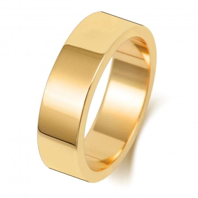 Wedding Band 18K Flat Flat 6 mm-1.25 Wedding Ring WQ176L