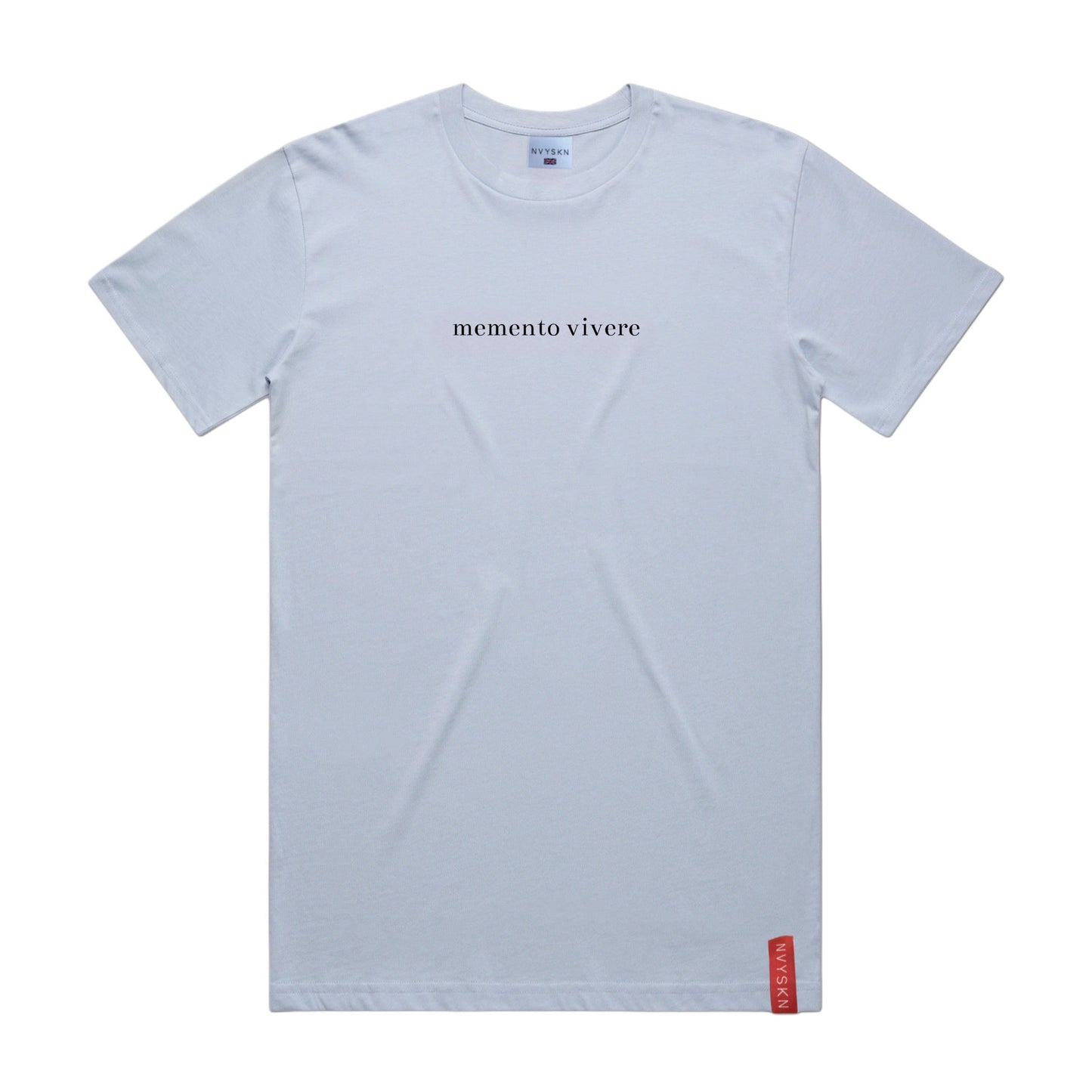 NVYSKN Mens Cotton Latin Design T Shirt “Memento Vivere”