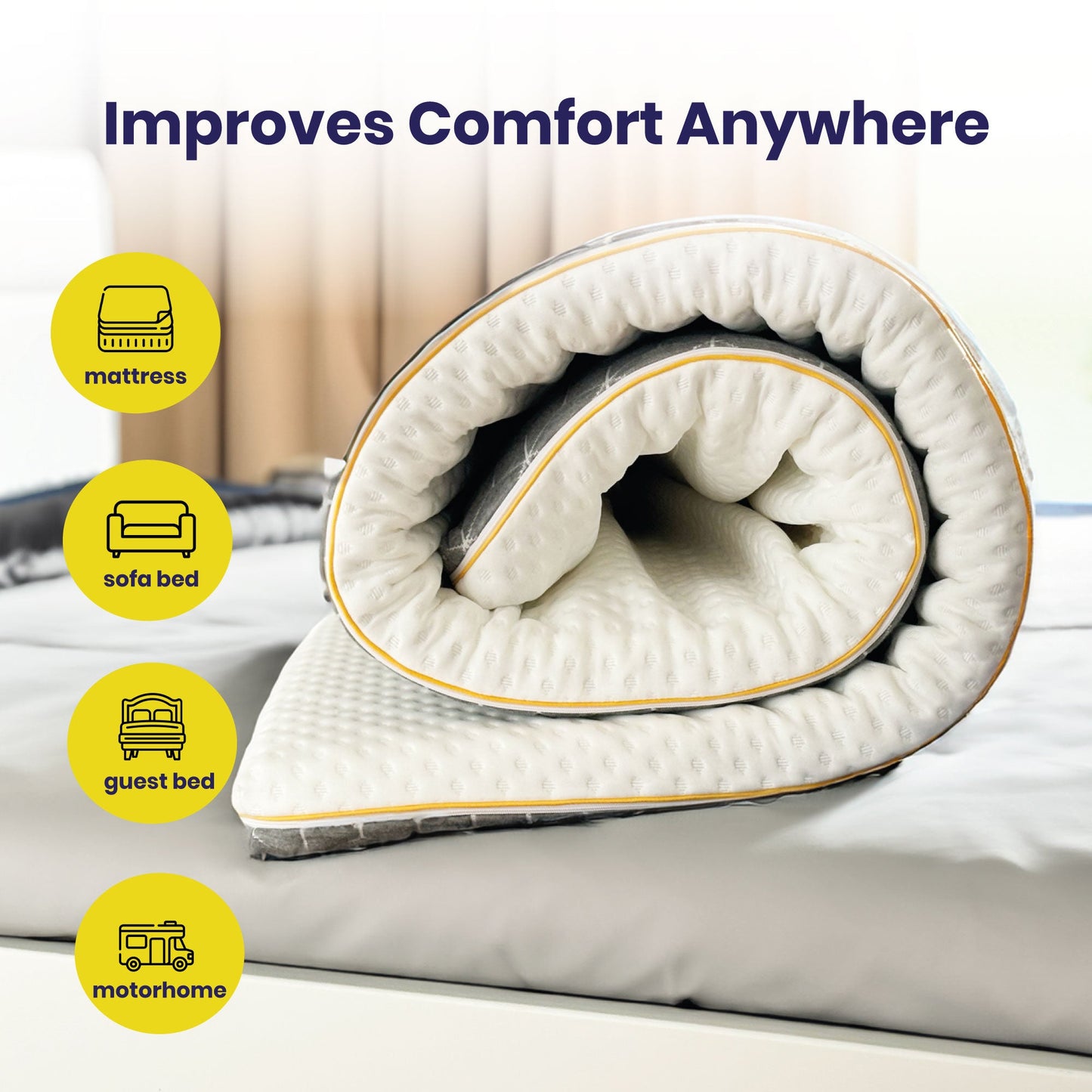 Brightr® Aurora  2 in 1 Memory Foam mattress topper