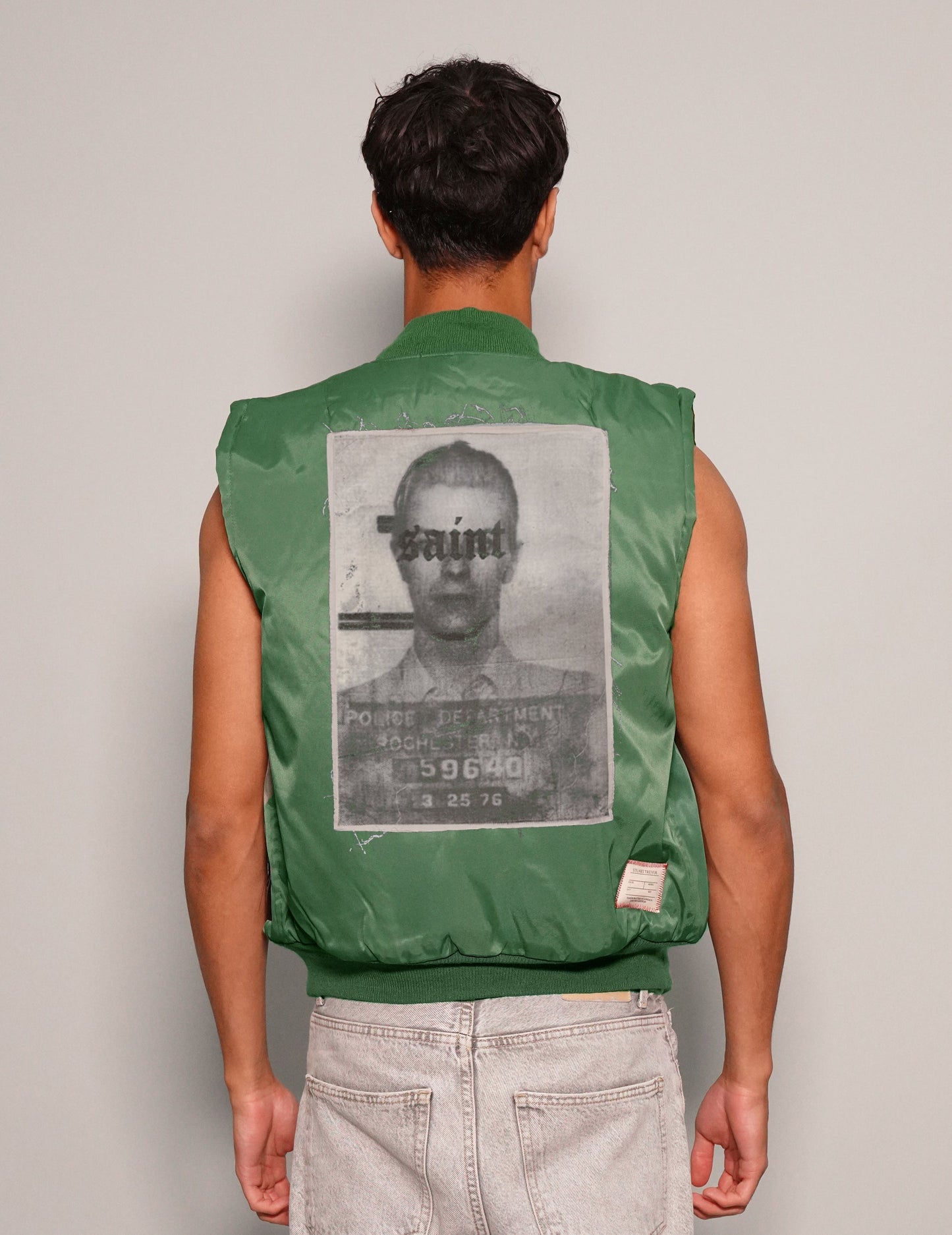 'Saint' Bomber Gilet in Green
