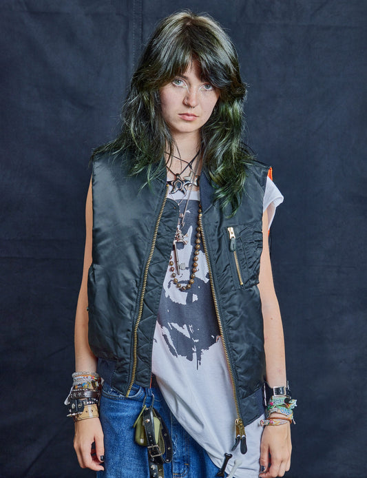 Bomber Gilet in Navy