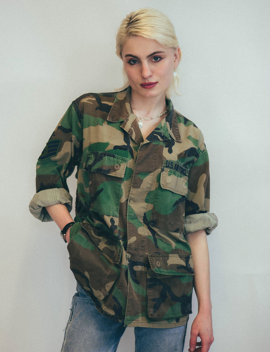 Party Back Shirt - Gold Star Sequin - Camo