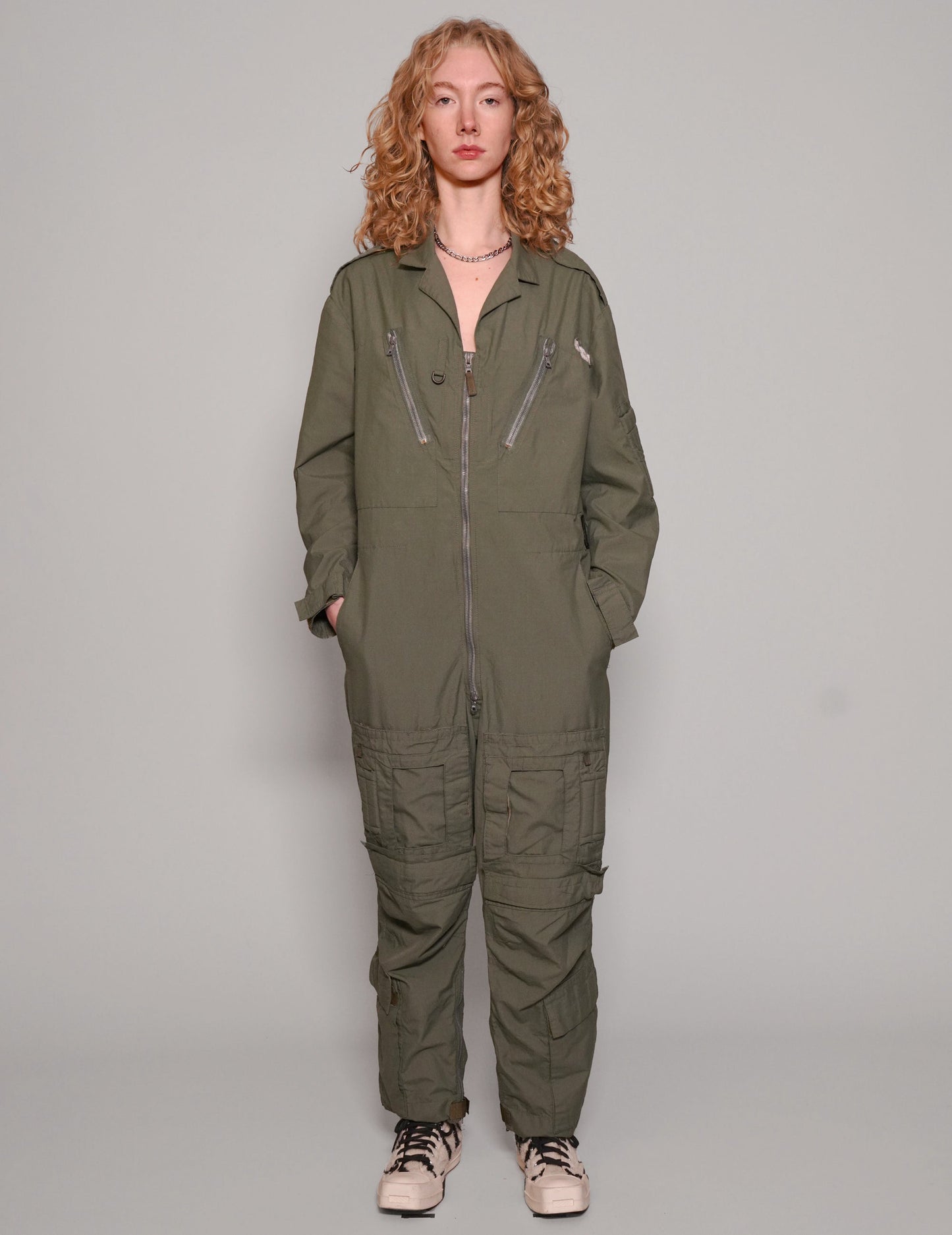 Khaki Party Back Jumpsuit