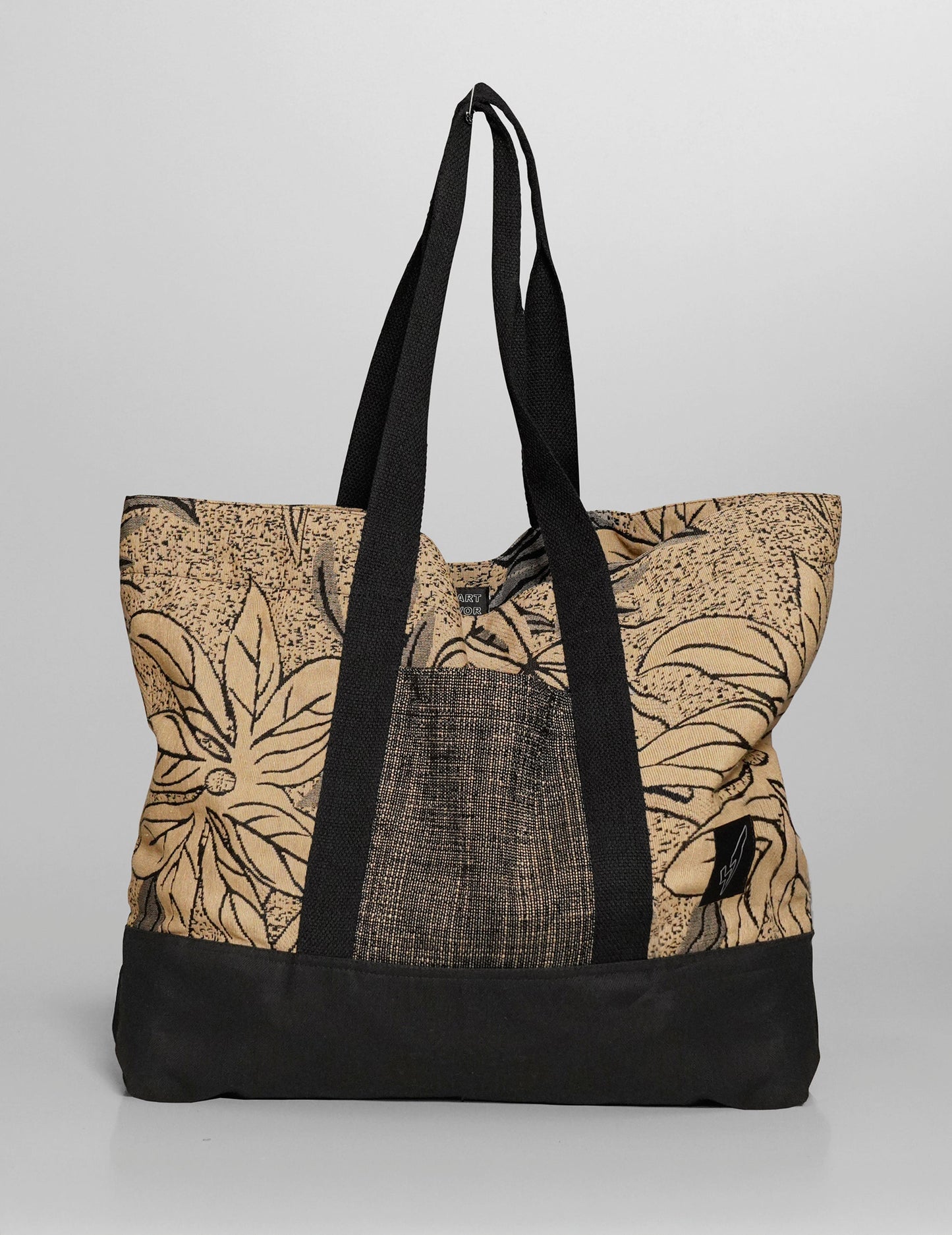 ST Tote Bag in Cotton Jacquard Floral Pattern