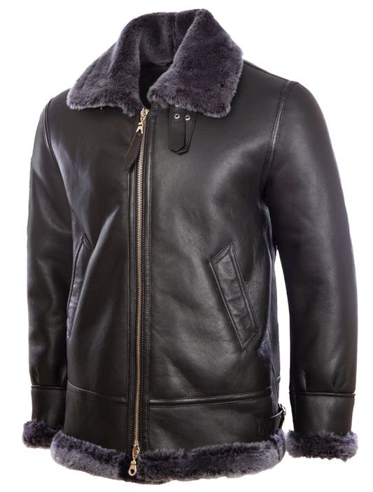 JEE2 Men's Shearling Jacket - Black/Snowtop Fur
