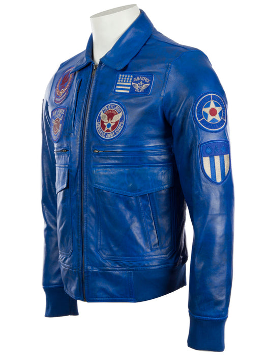 9079 Aviatrix Men's Pilot Jacket - Electric Blue