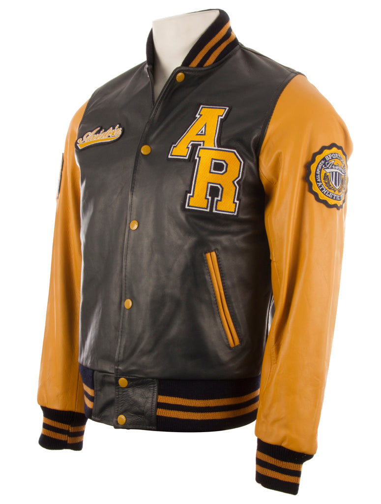 VZH7 Men's Varsity Jacket - Navy/Mustard