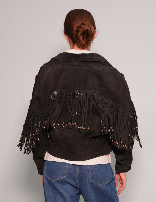 Black Beaded Cowgirl Jacket