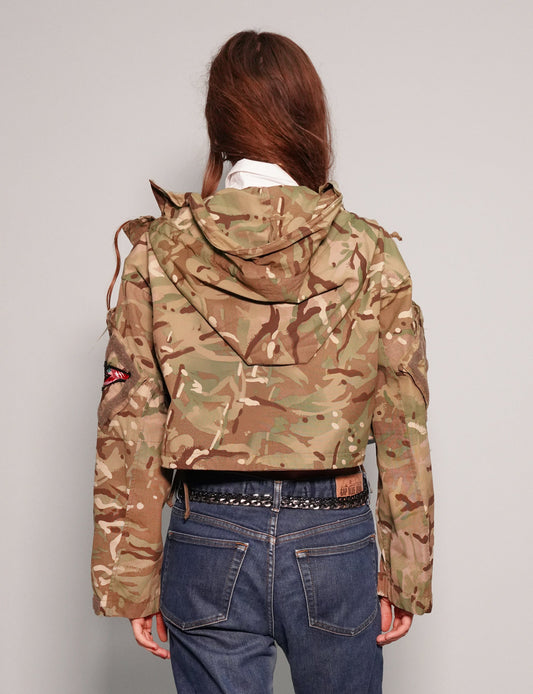 Cropped Camo Smock Jacket