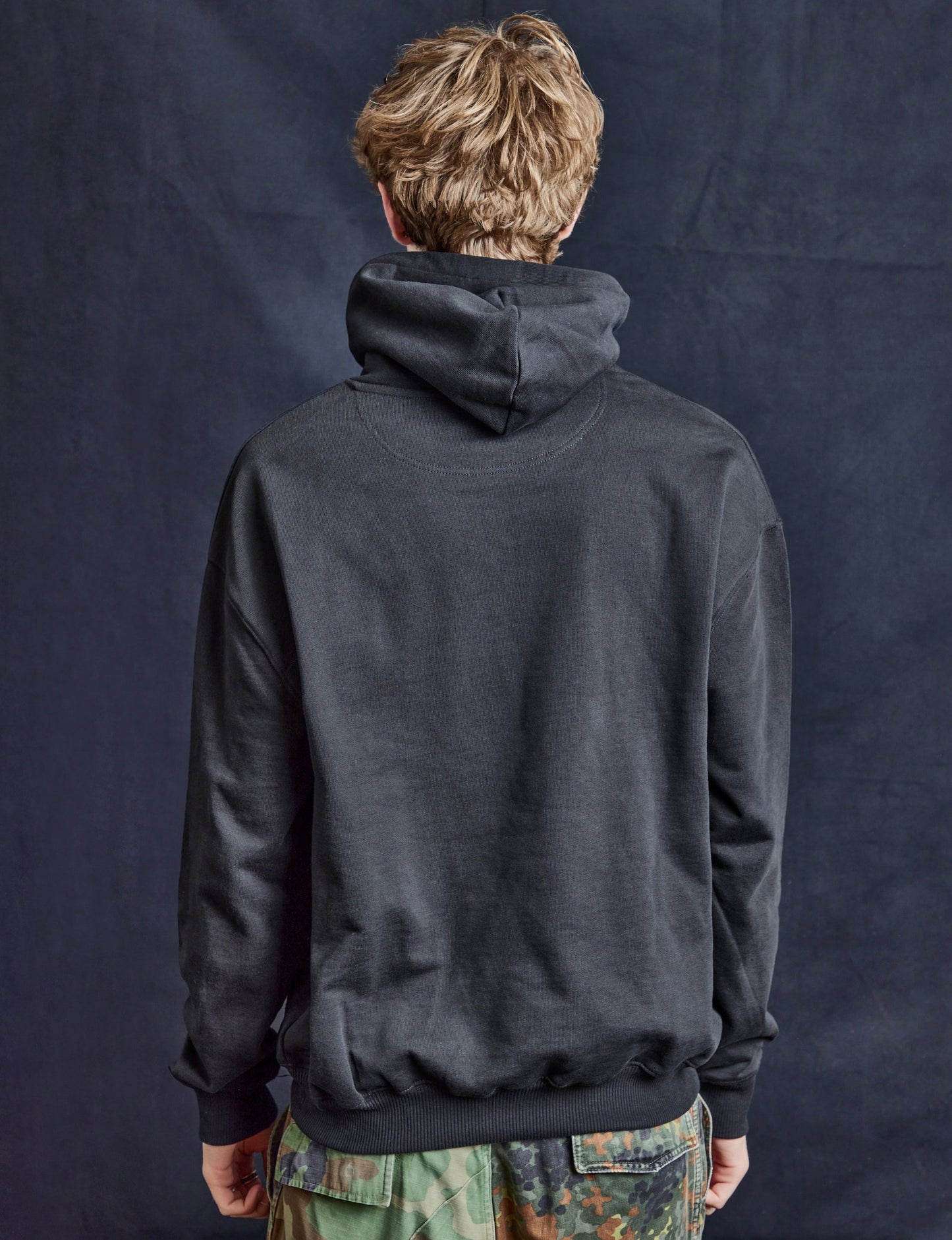 ST Hoodie in Black with Silver Lined Logo