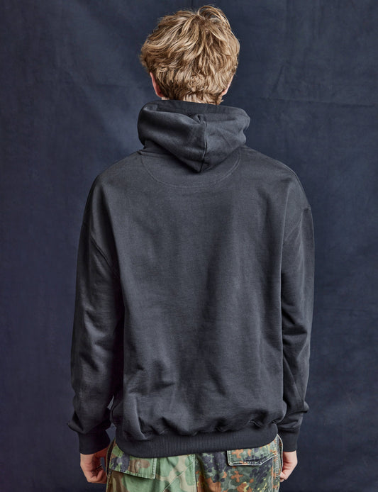 ST Hoodie in Black with Silver Lined Logo