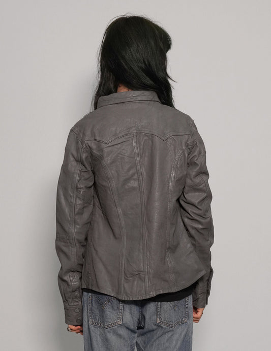 Immortal Leather Jacket in Grey