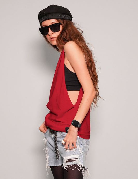 'Love Your Idols' Vest in Red