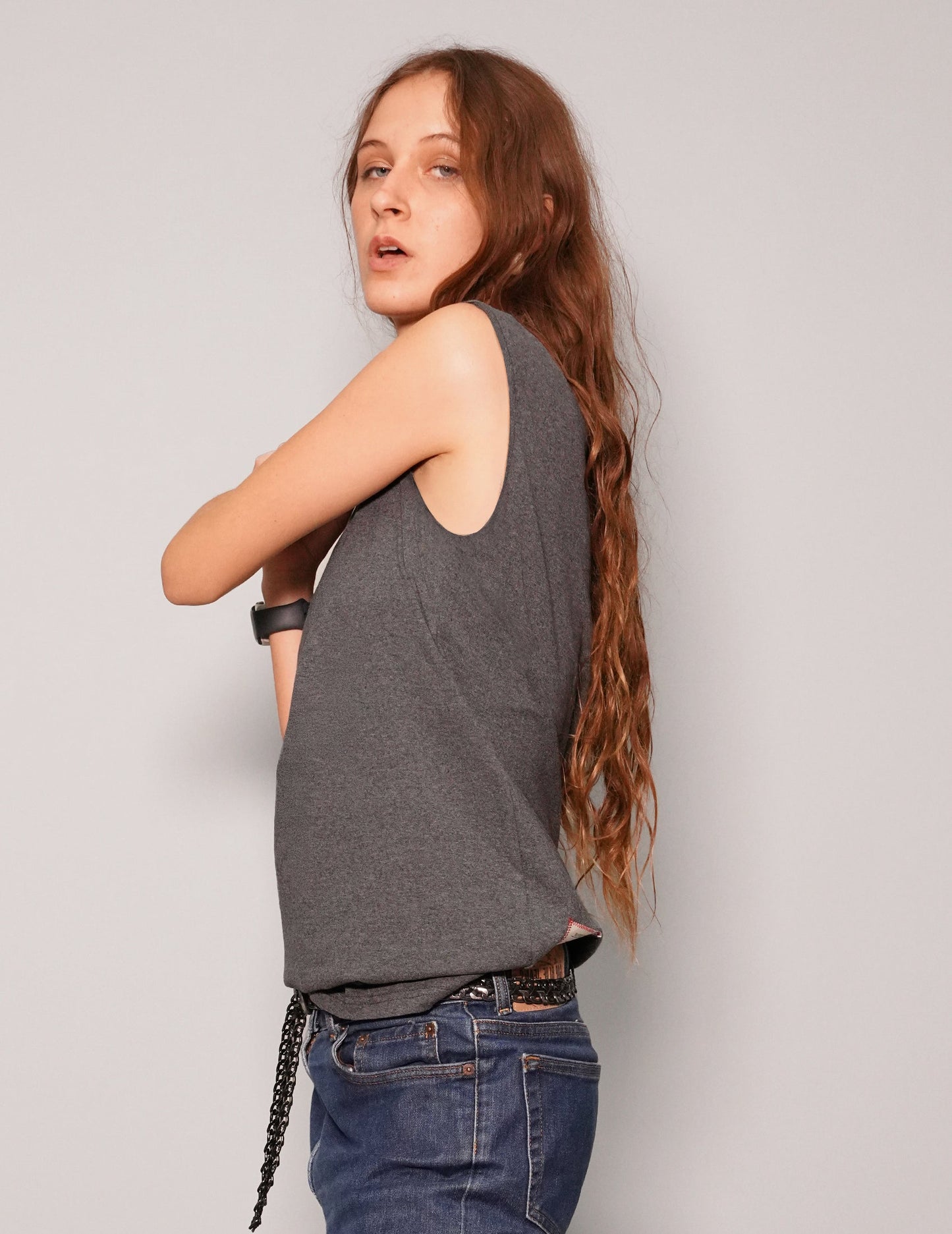 'We're into Chaos' Vest in Grey