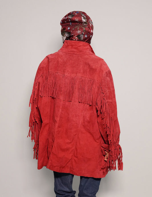 Red Leather Cowgirl Coat