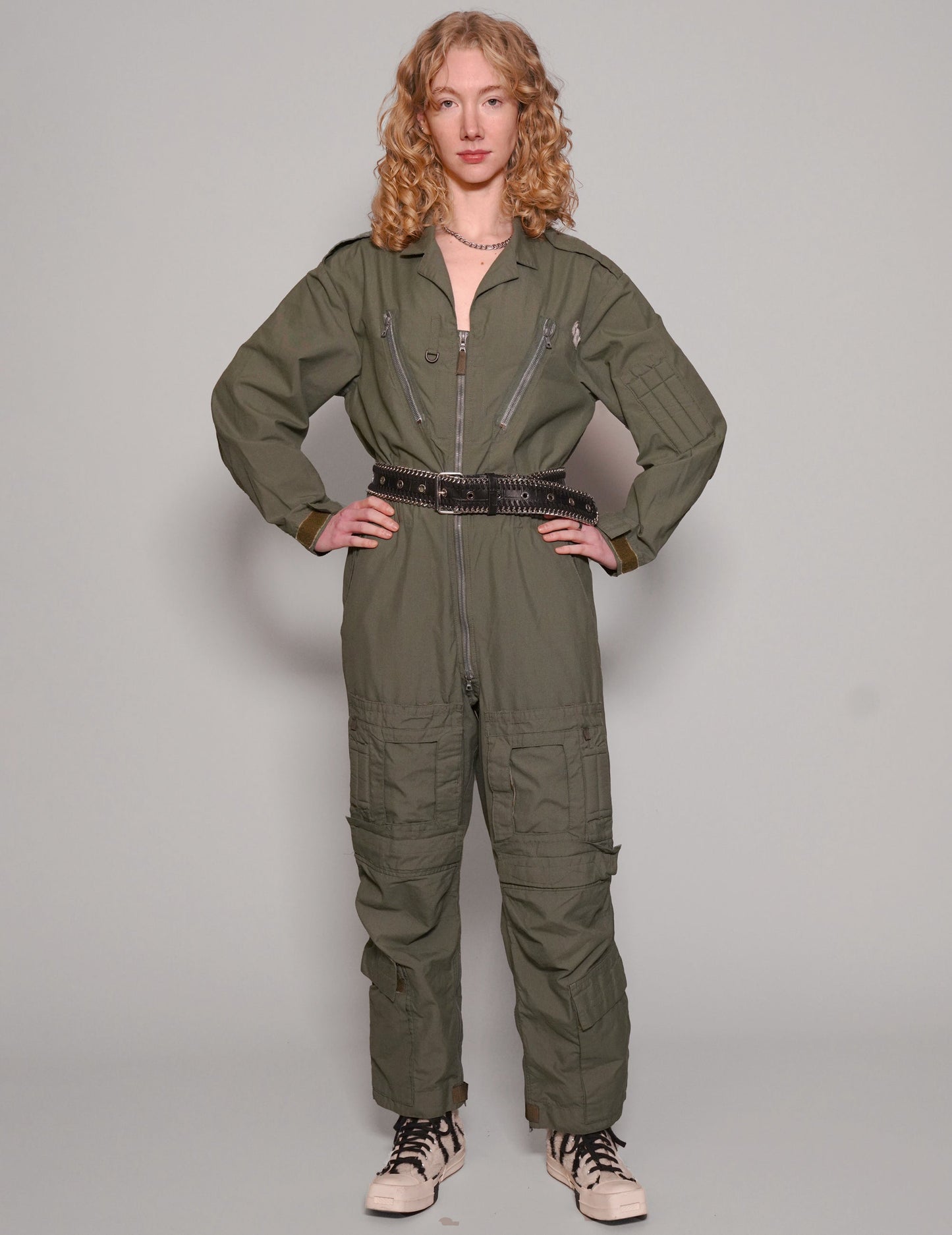 Khaki Party Back Jumpsuit