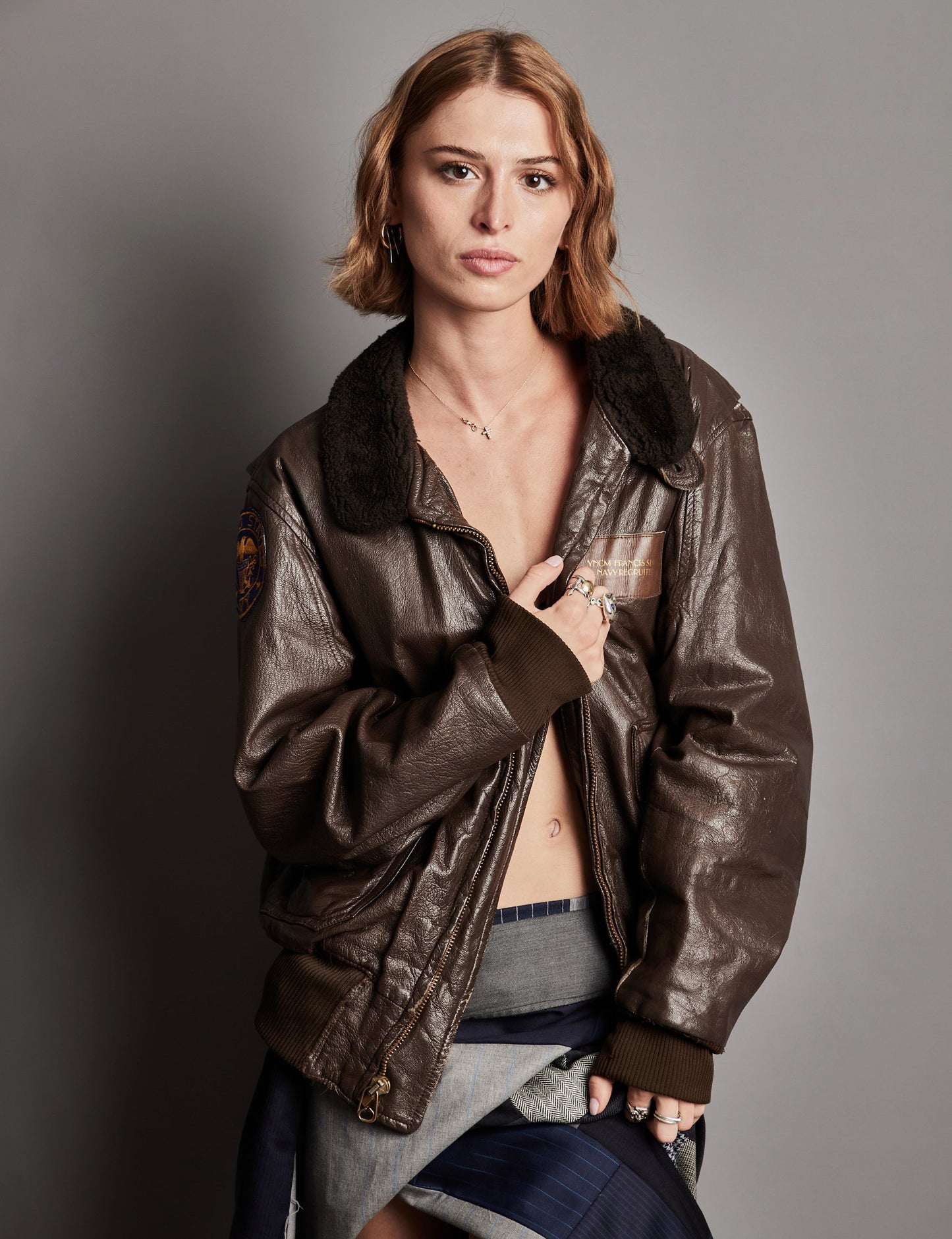 Vintage Recruiter Brown Leather Jacket