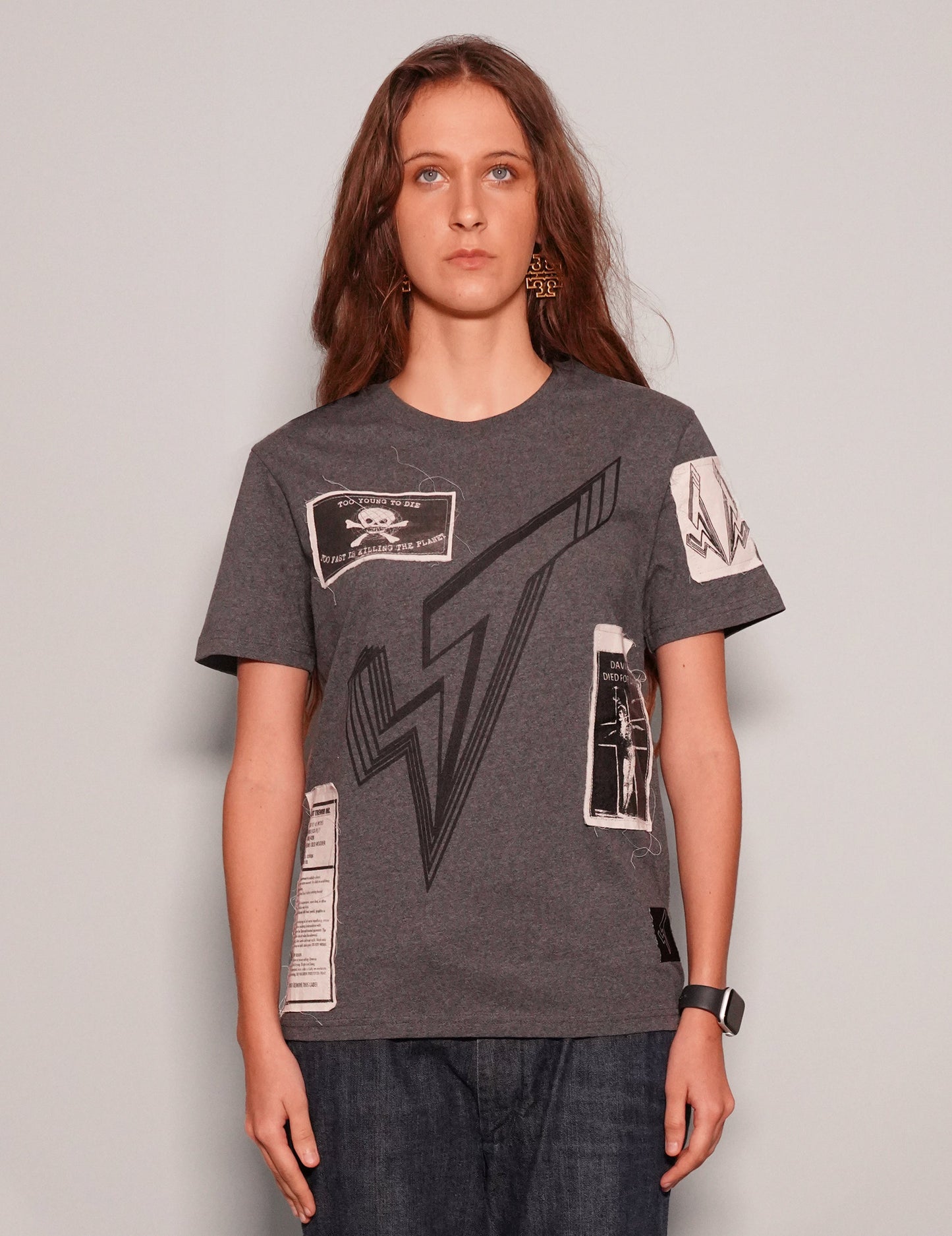 ST Patched Logo T-Shirt in Grey