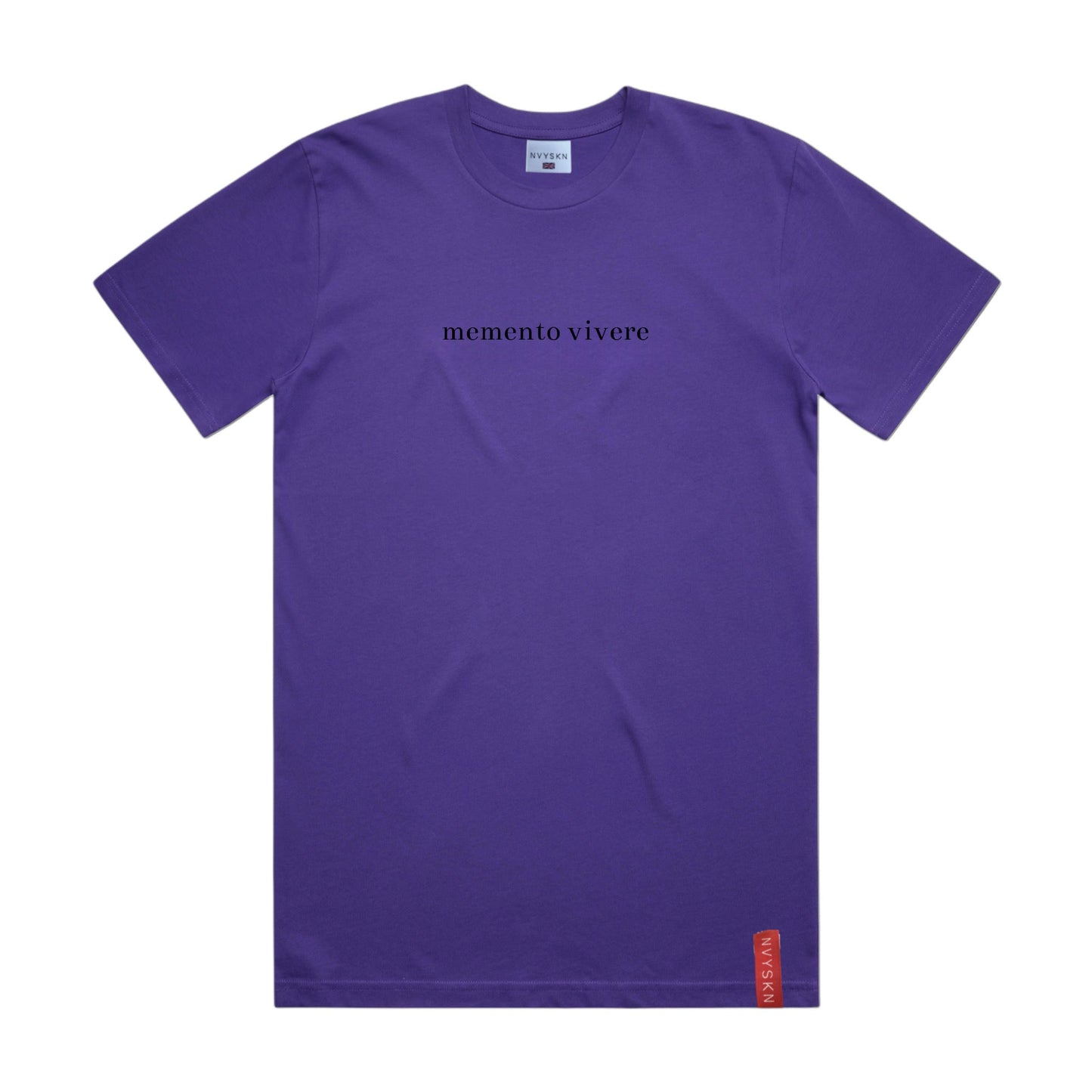 NVYSKN Mens Cotton Latin Design T Shirt “Memento Vivere”