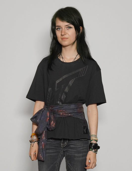 ST Lined Logo Party Back Tie-Tee - Blue & Gold