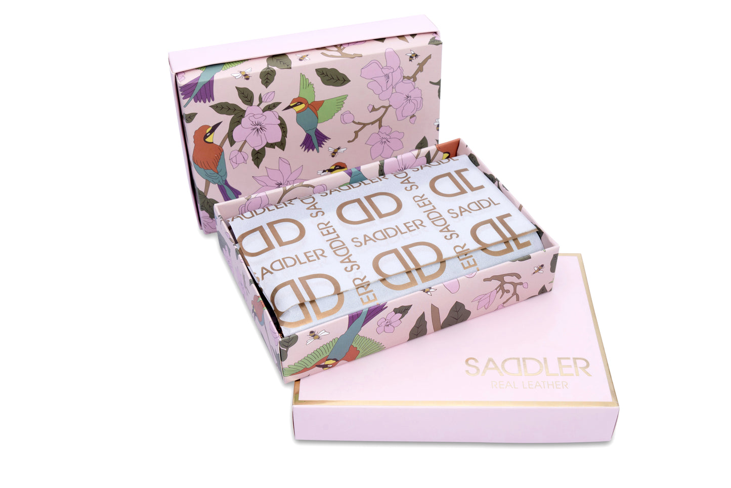 SADDLER "Mabel" Zip Top Real Leather Glasses Case with Card Holder (Gift Boxed)