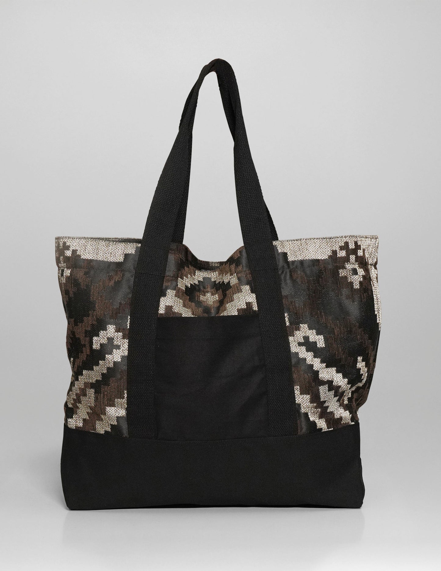 ST Holdall Bag - Geometric Cotton Jacquard in Brown