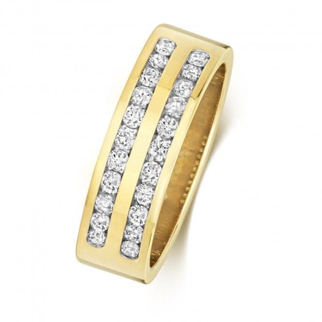 Wedding Band 9ct Diamond 2 Row Half Eternity 5.5mm Ring RD553