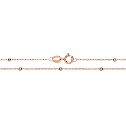 9CT Rose Gold Flat Trace Bead Chain CH179R