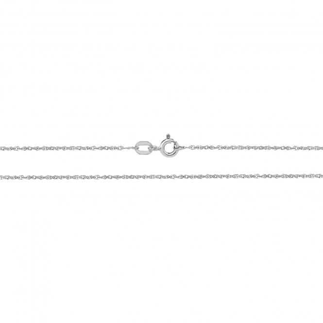 9ct White Gold Diamond Cut Chain