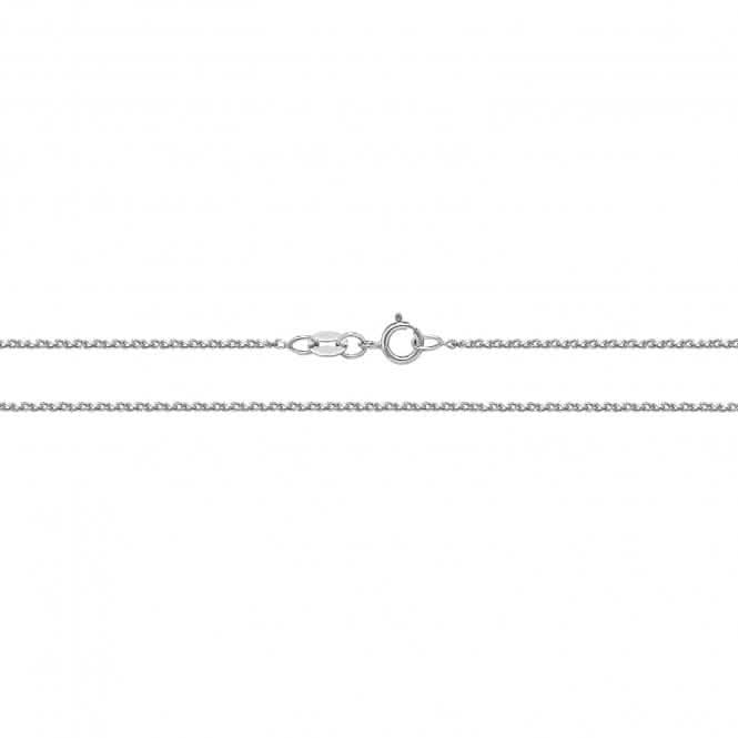 9ct White Gold Single Link Wheat Chain