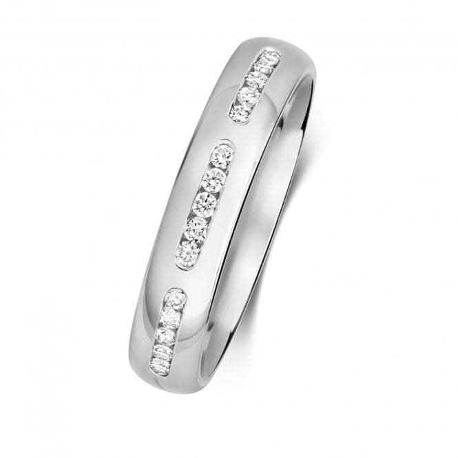 Wedding Band 9ct White Gold Diamond Wedding 4.0mm Ring RD734W