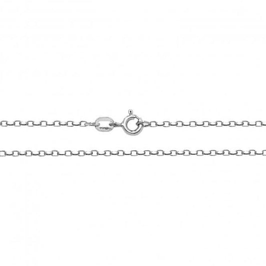 9ct White Gold Faceted Belcher Chain