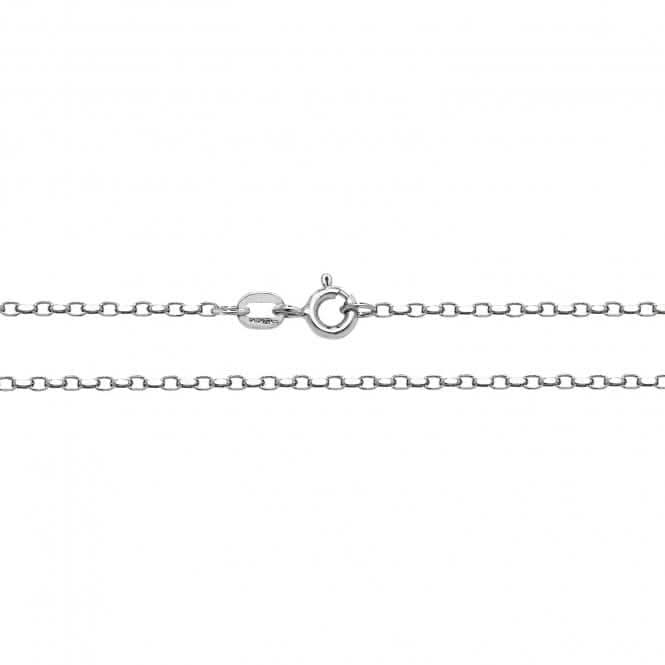 9ct White Gold Faceted Belcher Chain