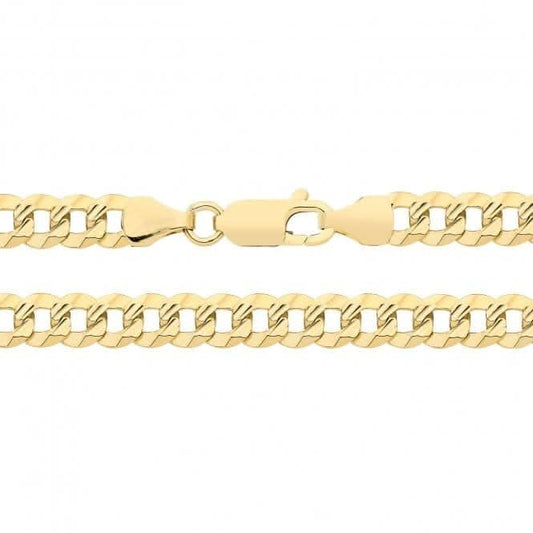 9ct Yellow Gold Diamond-Cut Curb Chain CH572