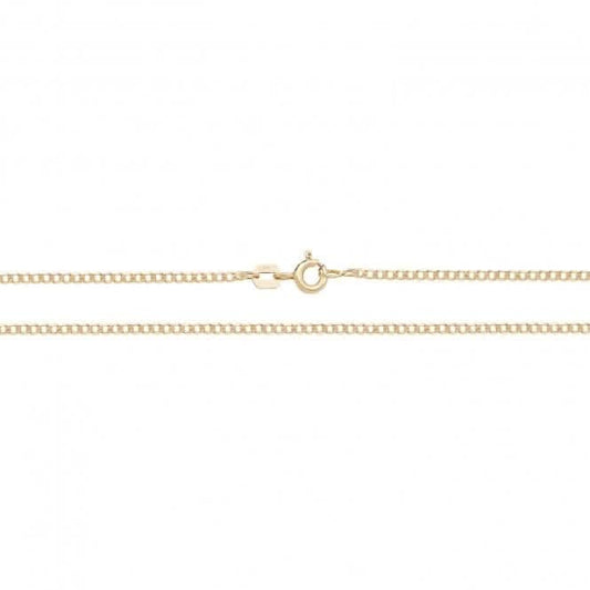 9CT Yellow Gold Flat Curb Chain CH498
