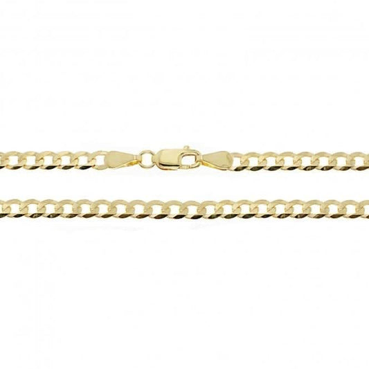 9CT Yellow Gold Flat Bold Curb Chain CH439N