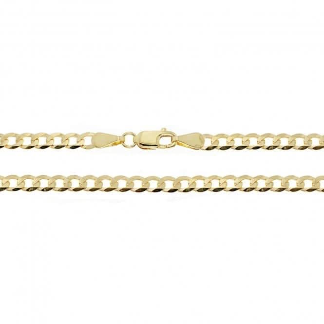 9CT Yellow Gold Flat Bold Curb Chain CH439N