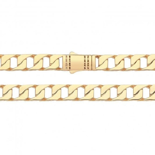 9CT Yellow Gold Square Cuban Link Chain CH555