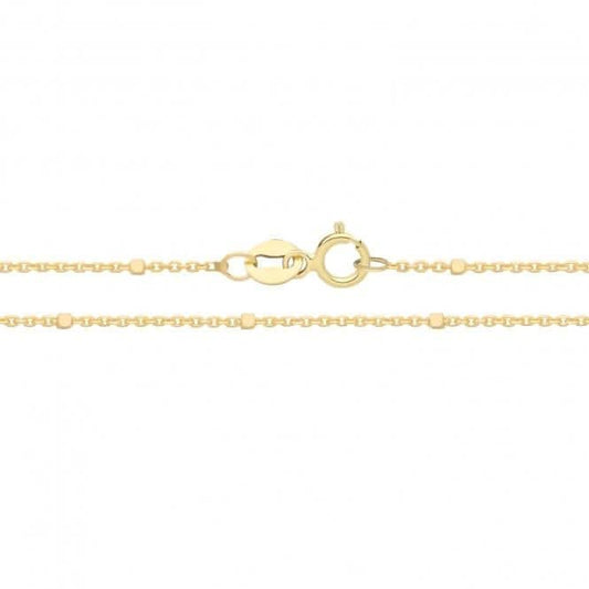 9CT Yellow Gold Rolo D/C Bead Chain CH573