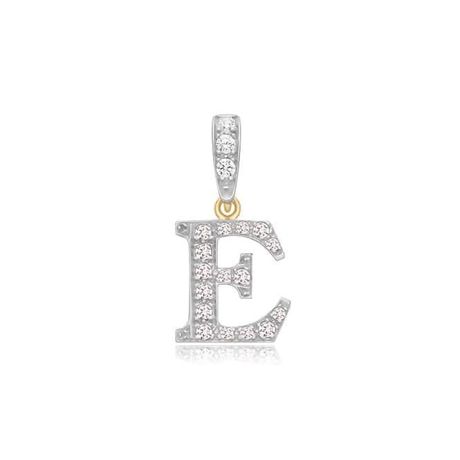 9ct Yellow Gold Zirconia Initial Pendant PN801/E