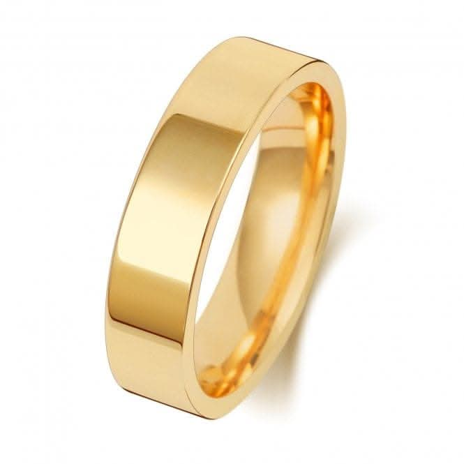 Wedding Band 9K Flat Court 5mm-1.2 Wedding Ring W125L