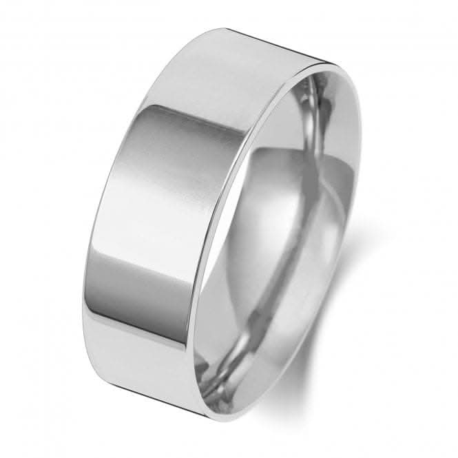 Wedding Band 9K Flat Court 7mm-1.5 Wedding Ring W127WM