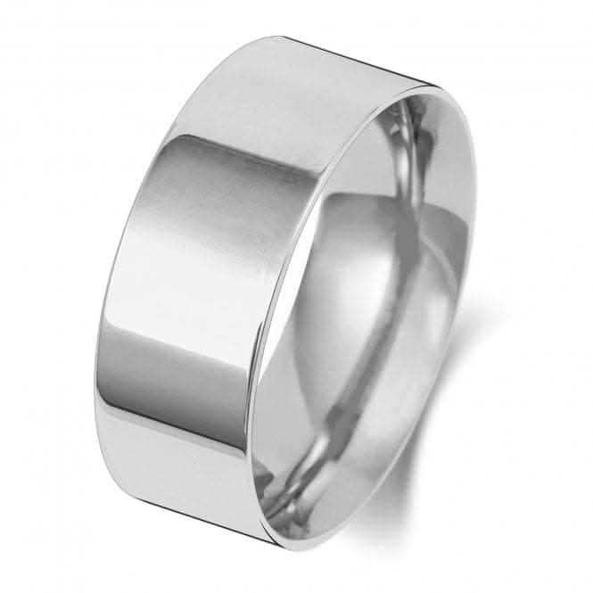 Wedding Band 9K Flat Court 8mm-1.80 Wedding Ring W128WH